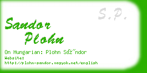 sandor plohn business card